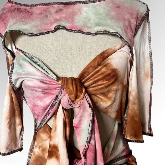 The Curve L.A. Tye Dye Key Hole Tie Front Maxi Dress Size 3X - Picture 6 of 6